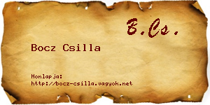 Bocz Csilla névjegykártya